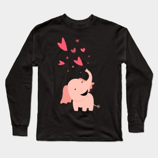 Baby elephant pregnant mommy pregnancy announce Long Sleeve T-Shirt